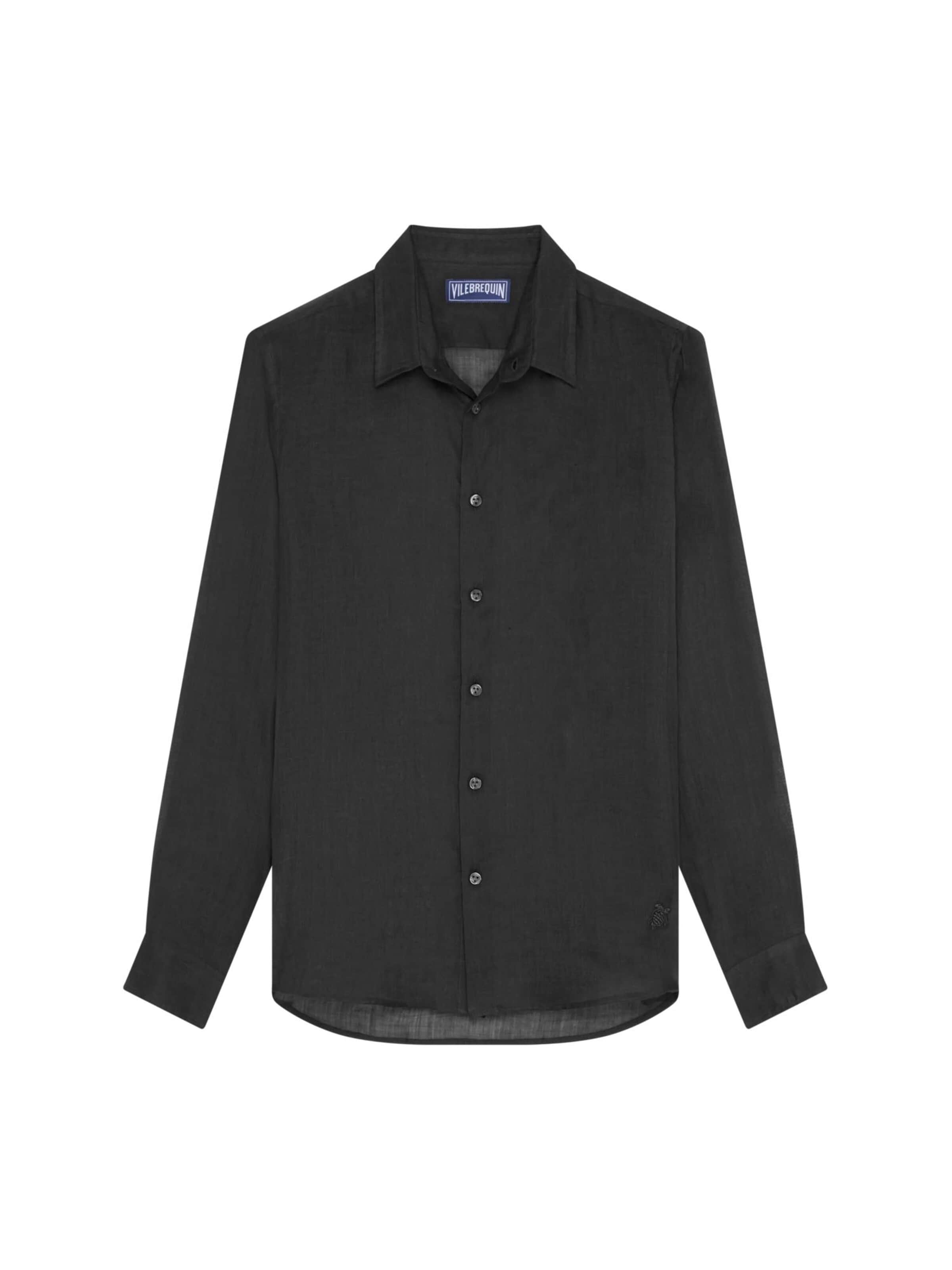 Vilebrequin Regular Fit Hemd‌‌‌‌ in Schwarz: Vorderseite