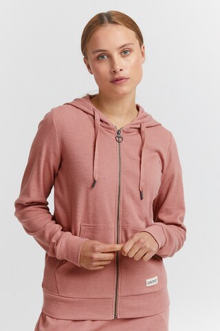 Oxmo Kapuzensweatshirtjacke 'Lova' in Pink: predná strana