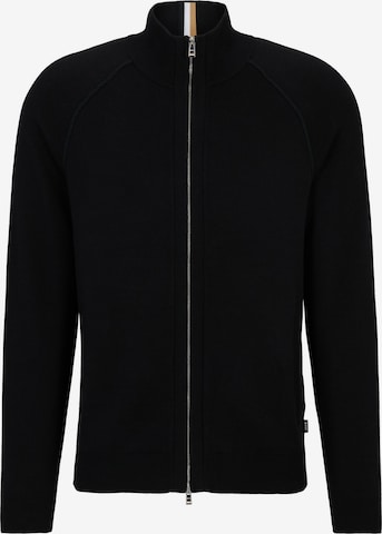 BOSS Knit Cardigan 'Perrone' in Black: front