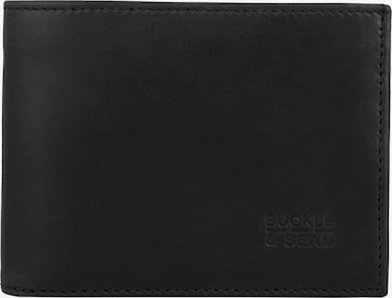 Buckle & Seam Wallet 'Bill' in Black: front