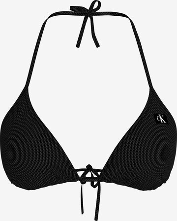 Calvin Klein Swimwear Triangle Bikini Top in Black: front