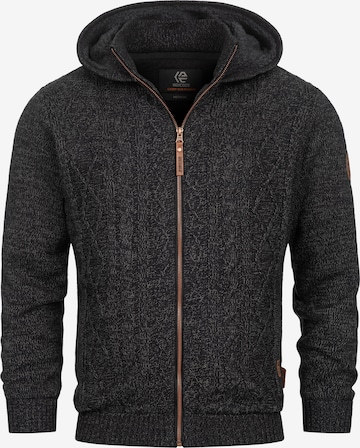 INDICODE JEANS Knit cardigan 'INRandolph' in Black: front