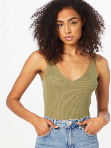 Urban Classics Knitted Top in Green: front