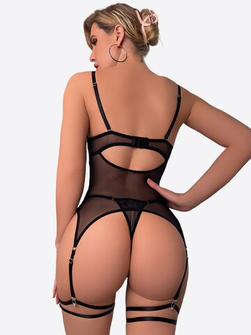 Magicshe Lingerie Bodysuit 'Sexy Spitzen Dessous-Sets mit Beinringen' in Black