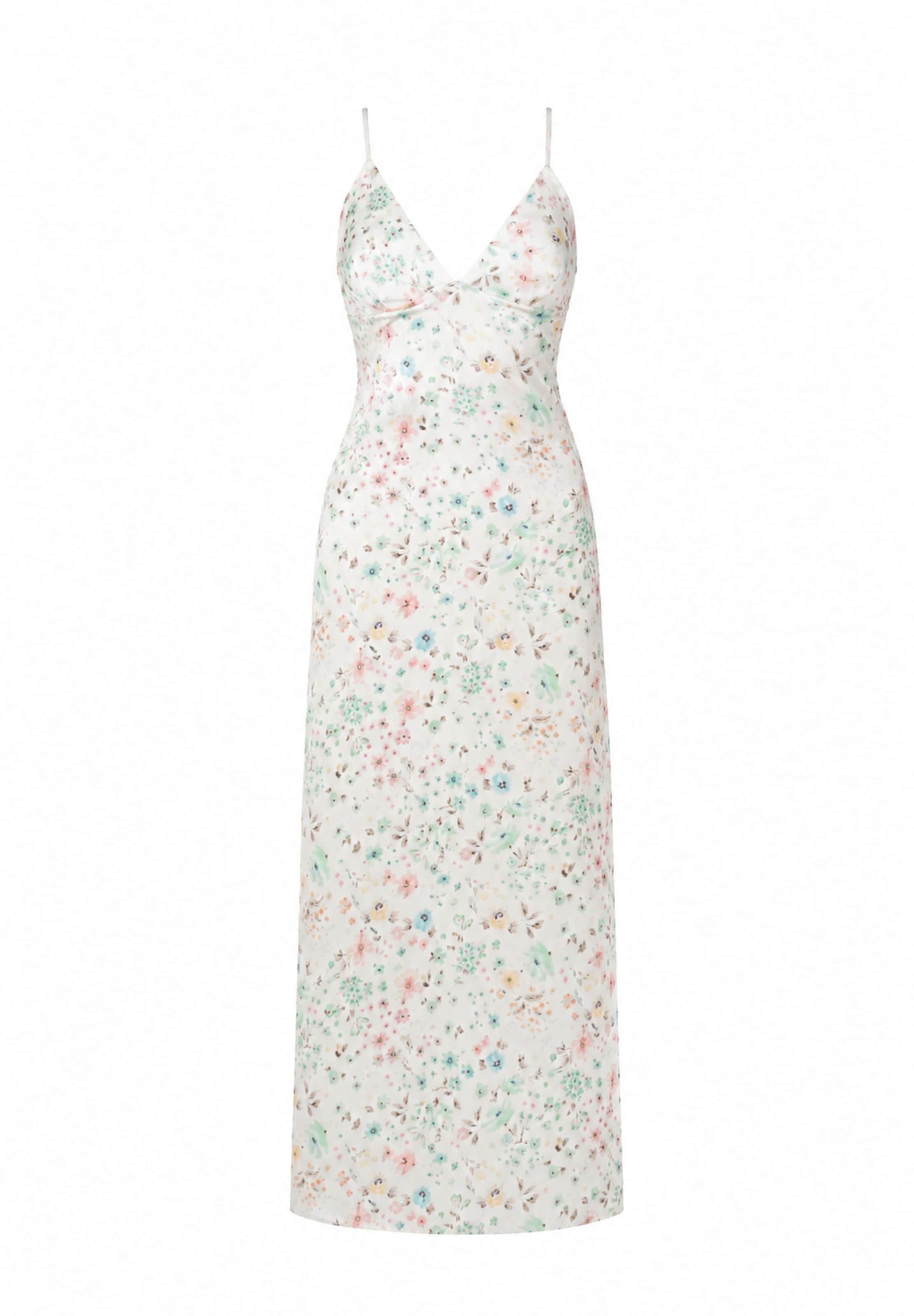 Elara Kleid in 40 in creme / braun / hellgrün / rosa, Produktansicht