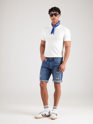 INDICODE JEANS Szabványos Farmer 'Kaden Holes' - kék