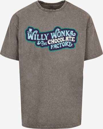 ABSOLUTE CULT Shirt 'Willy Wonka' in Grijs: voorkant