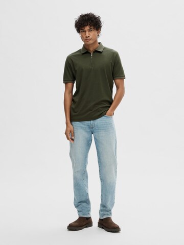 SELECTED HOMME Poloshirt 'Fave' in Grün