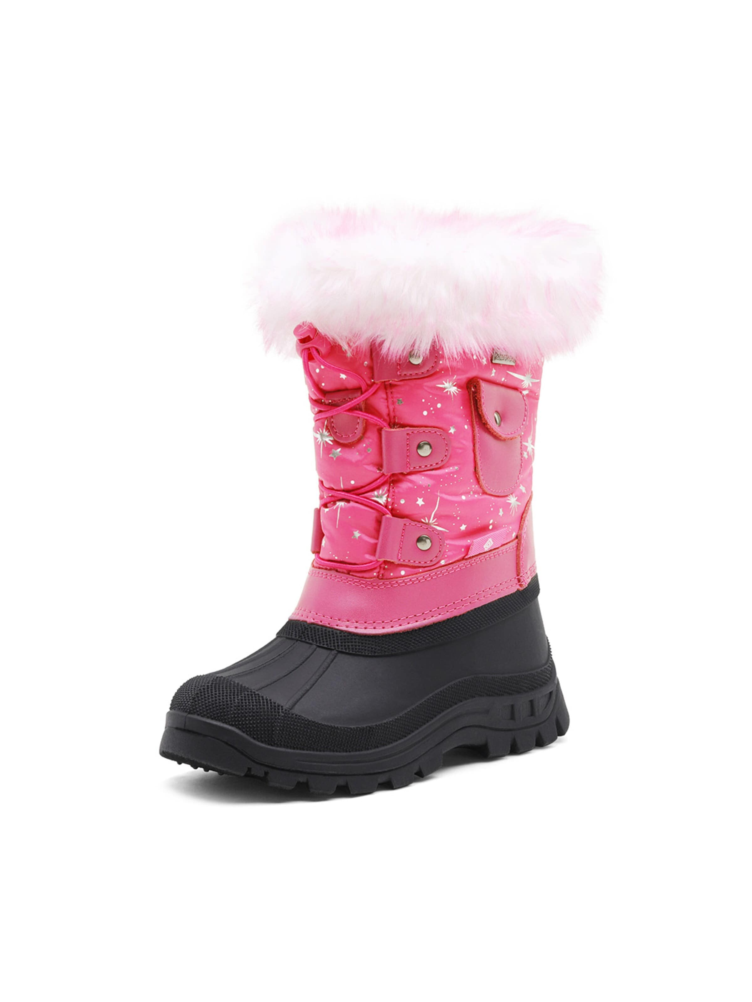 Bottes 'DREAM PAIRS Jungen Mädchen Schneestiefel Fashion Schnürstiefel' Dream Pairs en rose : devant