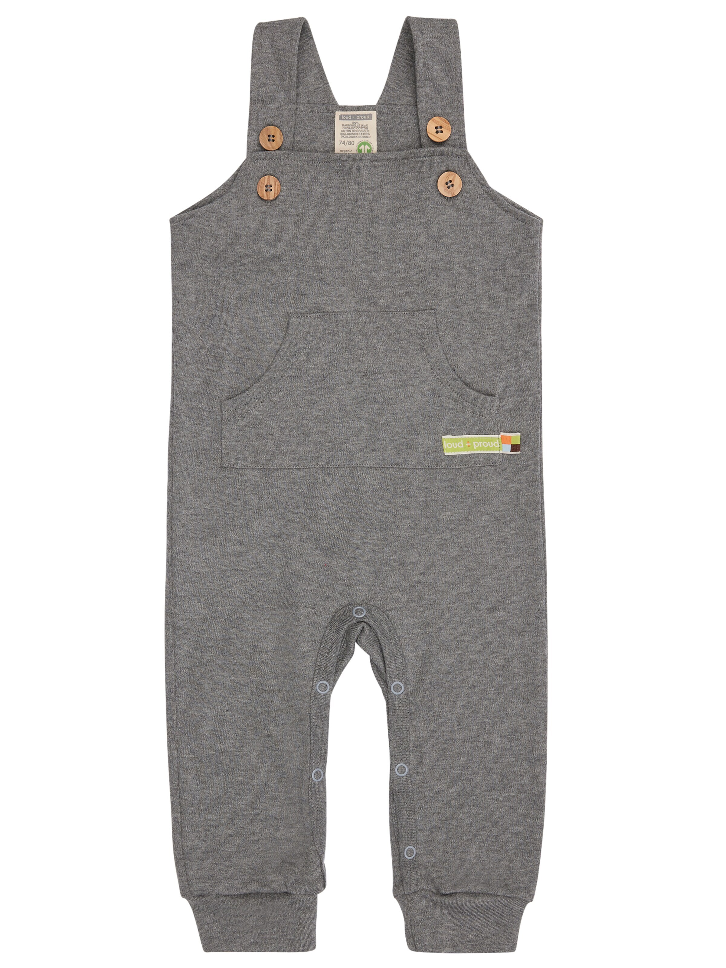loud + proud Loose fit Overalls in Grey: front
