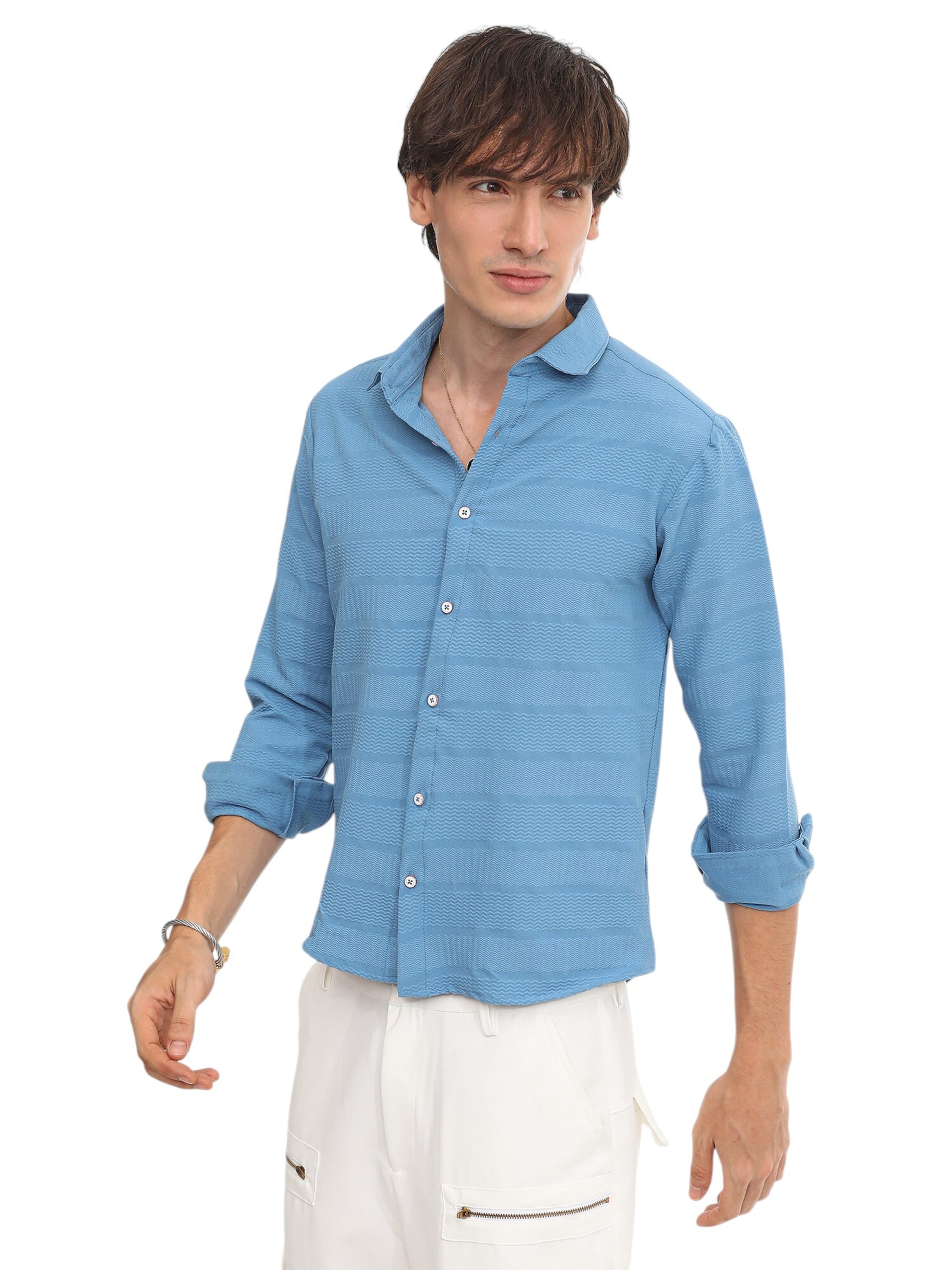 Campus Sutra Regularny krój Koszula 'Thrud' w kolorze niebieski