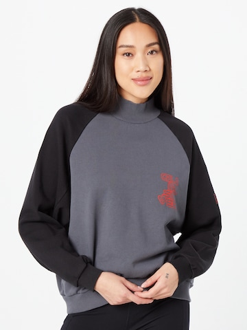 QUIKSILVER Sports sweatshirt 'UPSIDEDOWN' in Grey: front