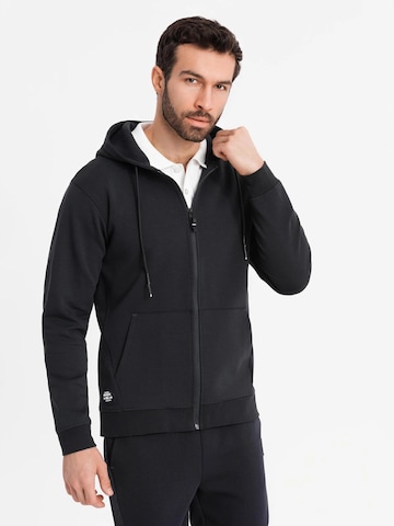 Ombre Sweat jacket 'OM-SSZP-0213' in Black