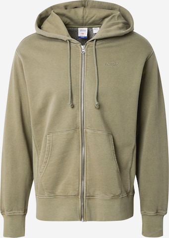 LEVI'S ® Collegetakki 'Authentic Full Zip Sweatshirt' värissä vihreä: etupuoli
