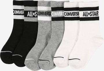 Chaussettes 'Wordmark' CONVERSE en gris : devant