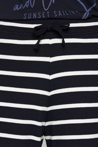 Soccx Regular Gestreifte Culotte mit Rippstruktur in Blau