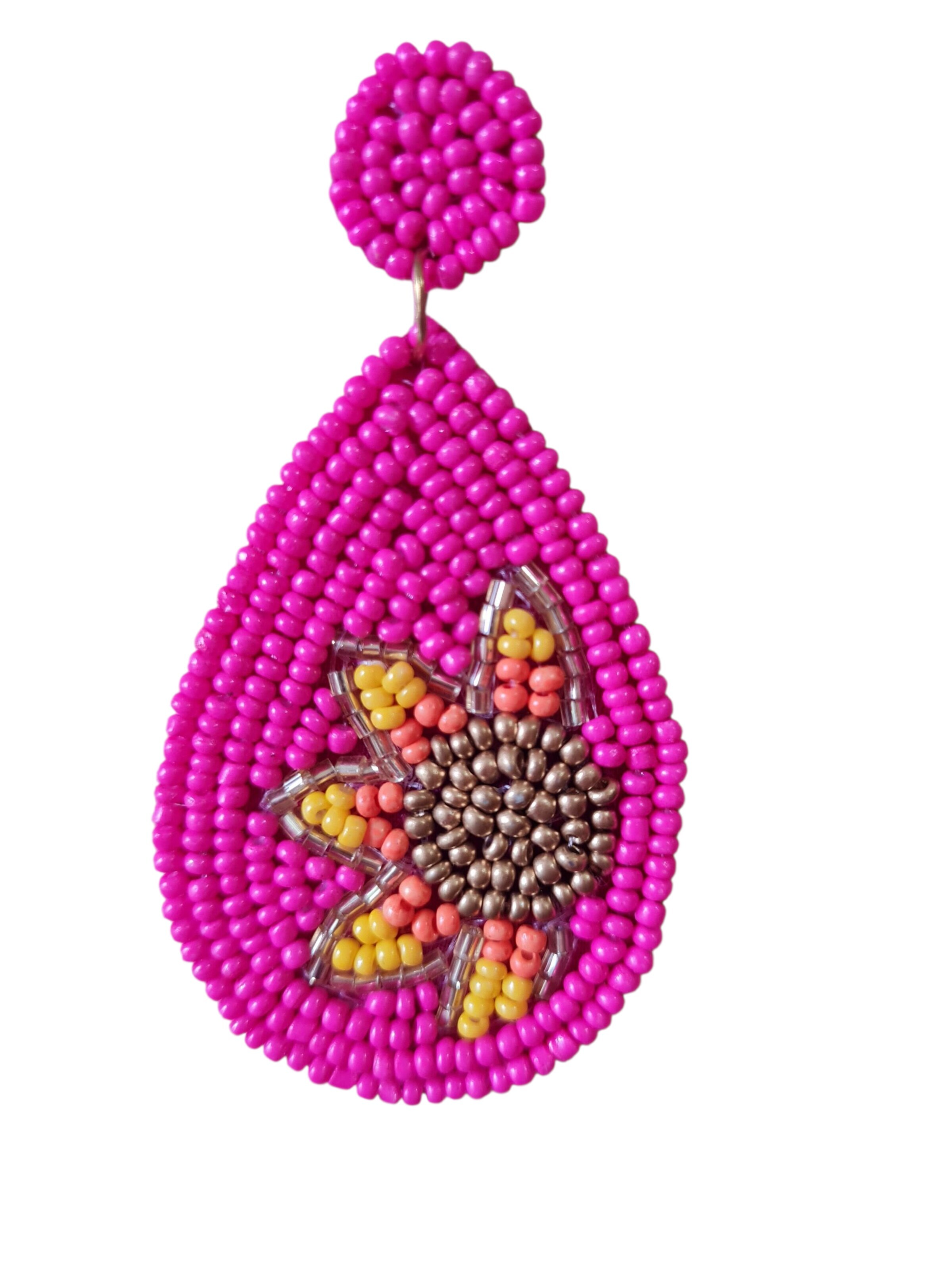 PfauGermany Earrings 'Beads Earring' in Pink
