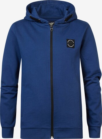 Petrol Industries Zip-Up Hoodie in Blue: front