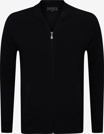 Sir Raymond Tailor Zip-Up Hoodie 'Brescia' in Black: front