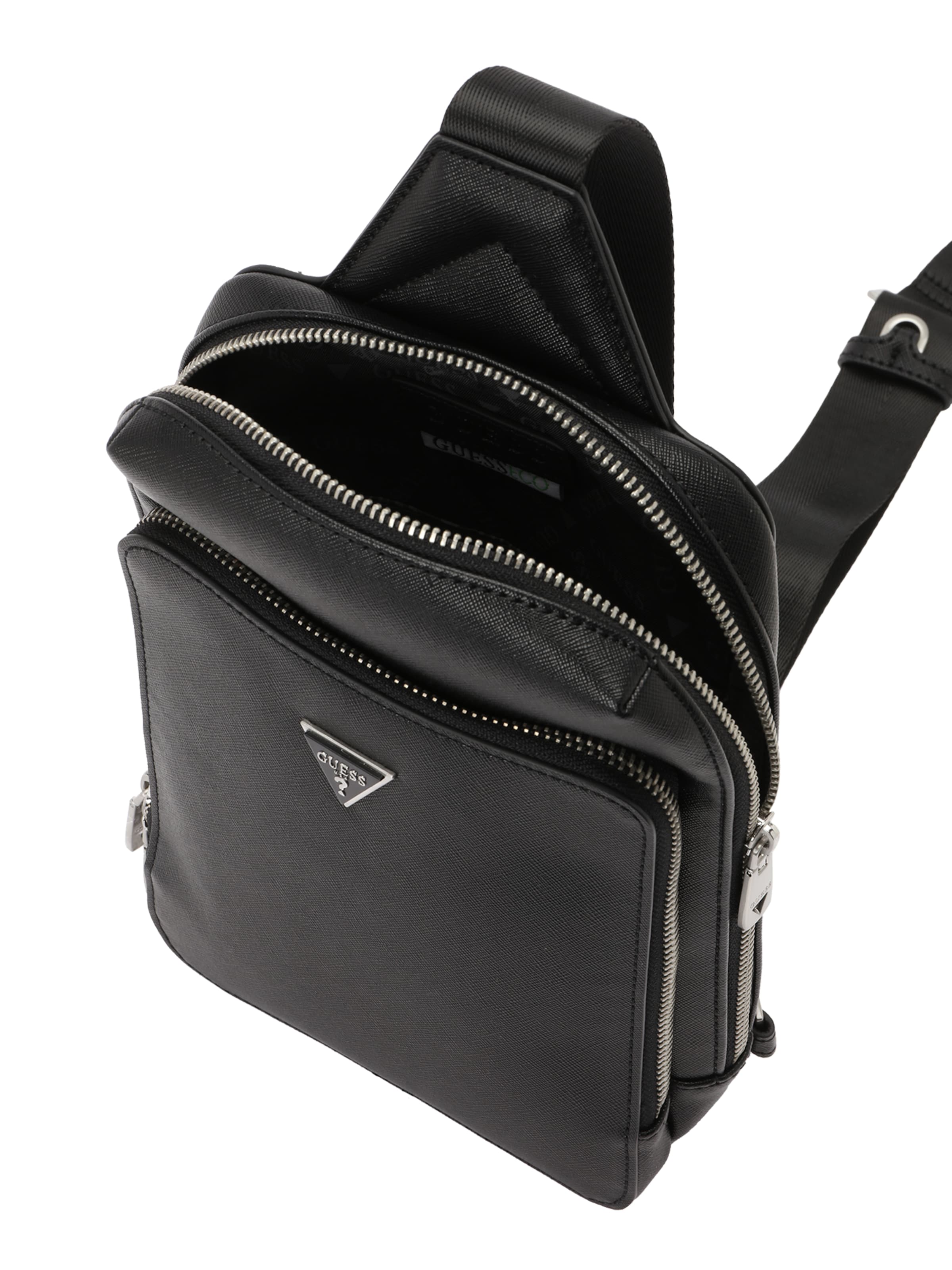 GUESS Axelremsväska 'MILANO CROSSOVER' i svart