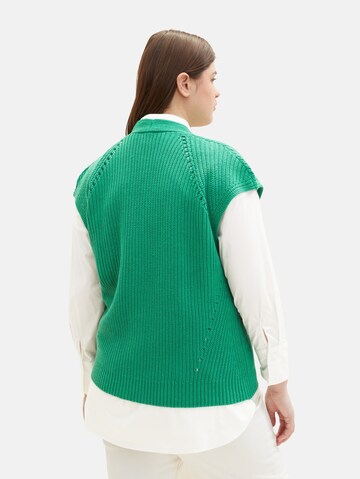 Tom Tailor Women + Strickweste in Grün