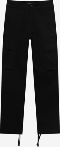 Regular Pantalon cargo Pull&Bear en noir : devant