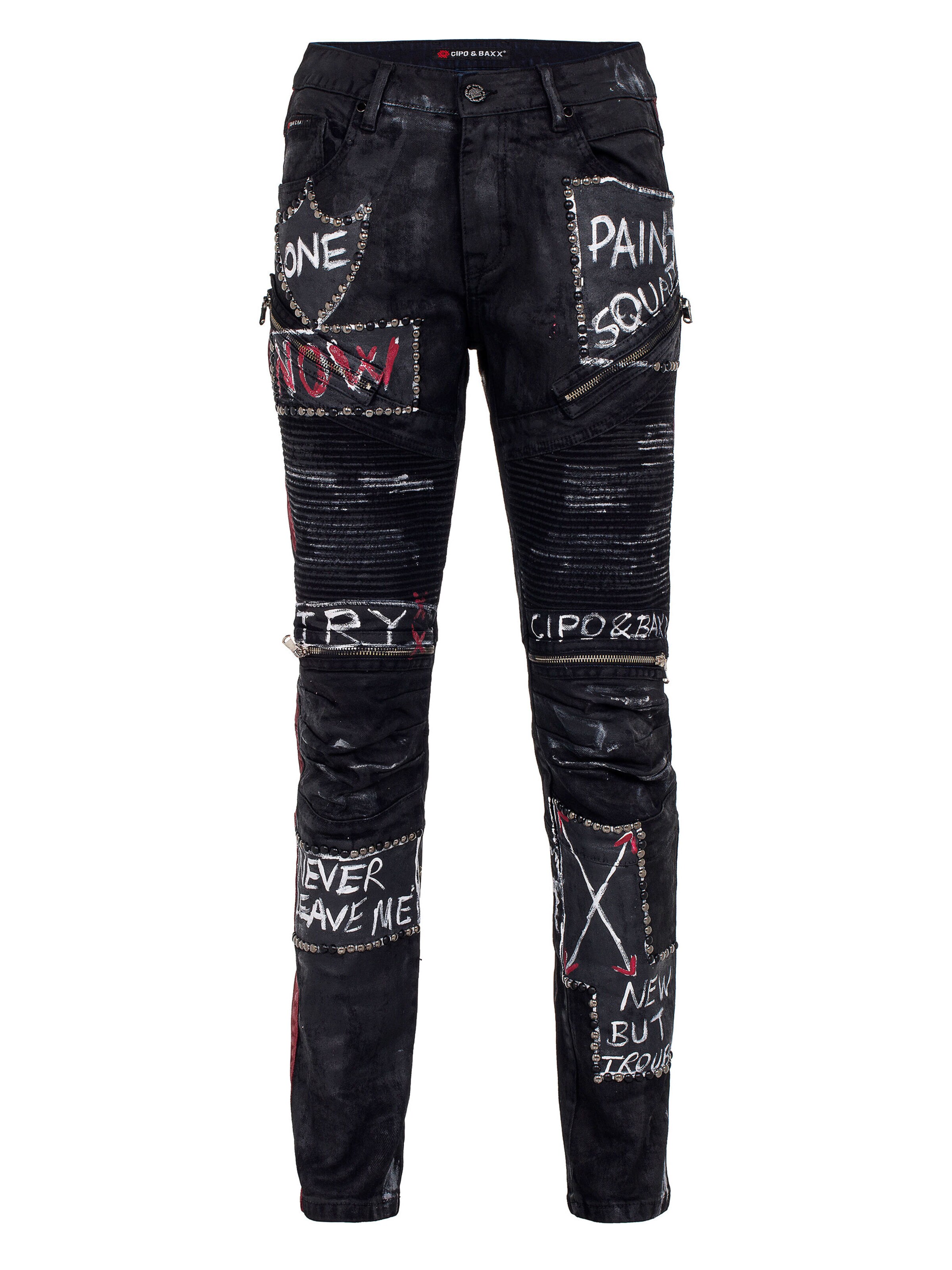 Coupe slim Jean CIPO & BAXX en noir : devant