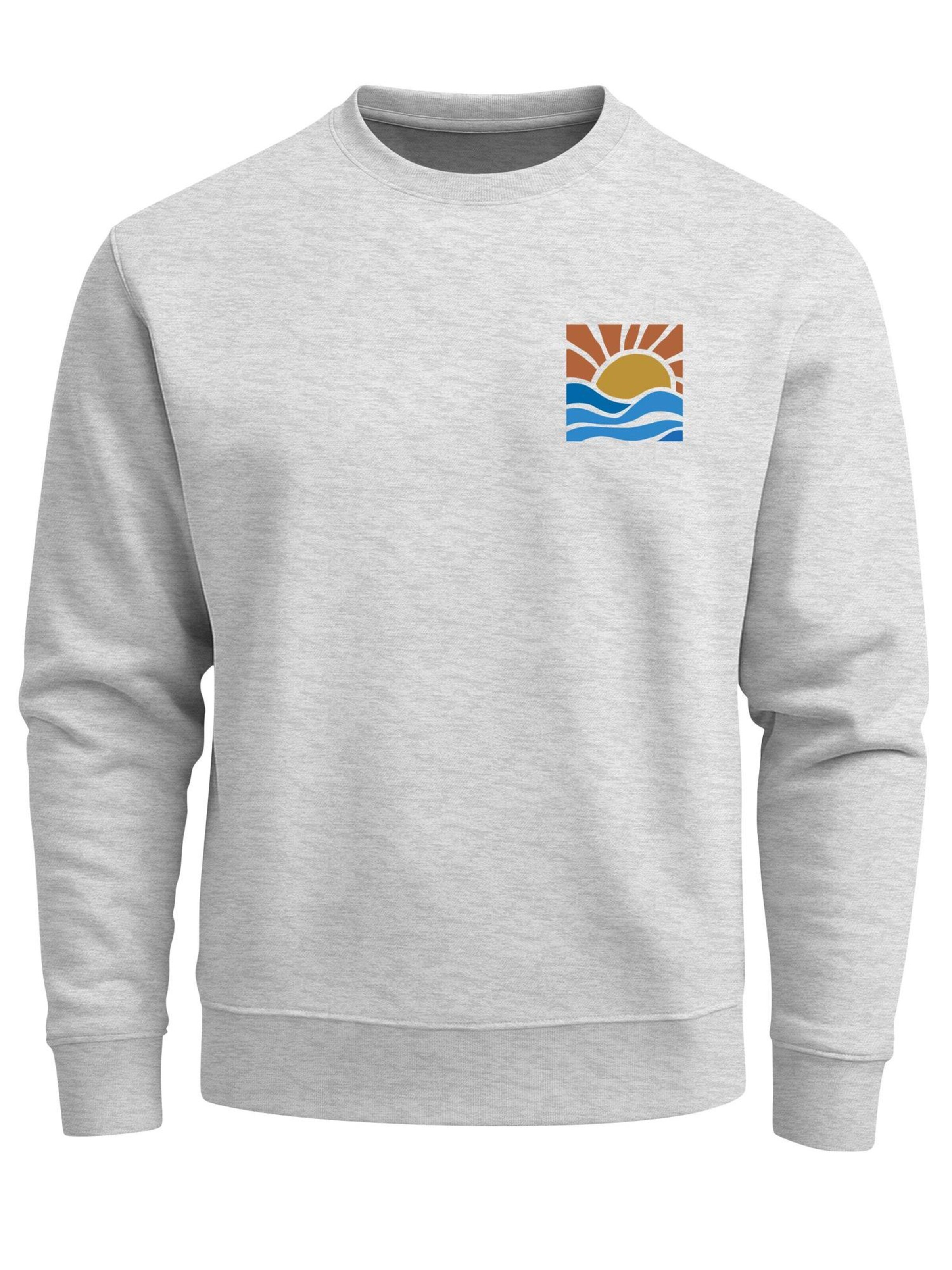Neverless Sweatshirt 'Sun Wave Batch' in Grey: front
