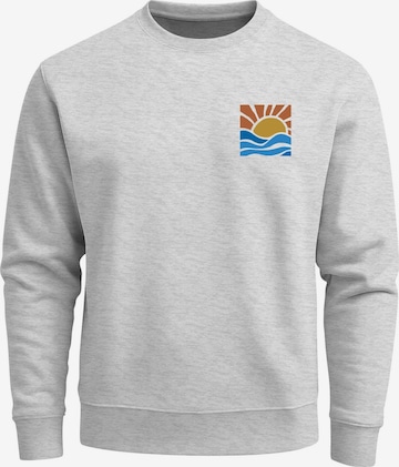 Neverless Sweatshirt 'Sun Wave Batch' in Grau: Vorderseite