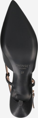 Twinset أحذية بكعب عالٍ وحمالة كعب بلون أسود