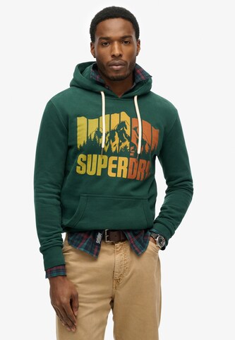Superdry Sweatshirt 'Mountain Regenbogen' in Groen: voorkant
