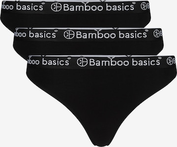 Bamboo basics Thong in Black: front