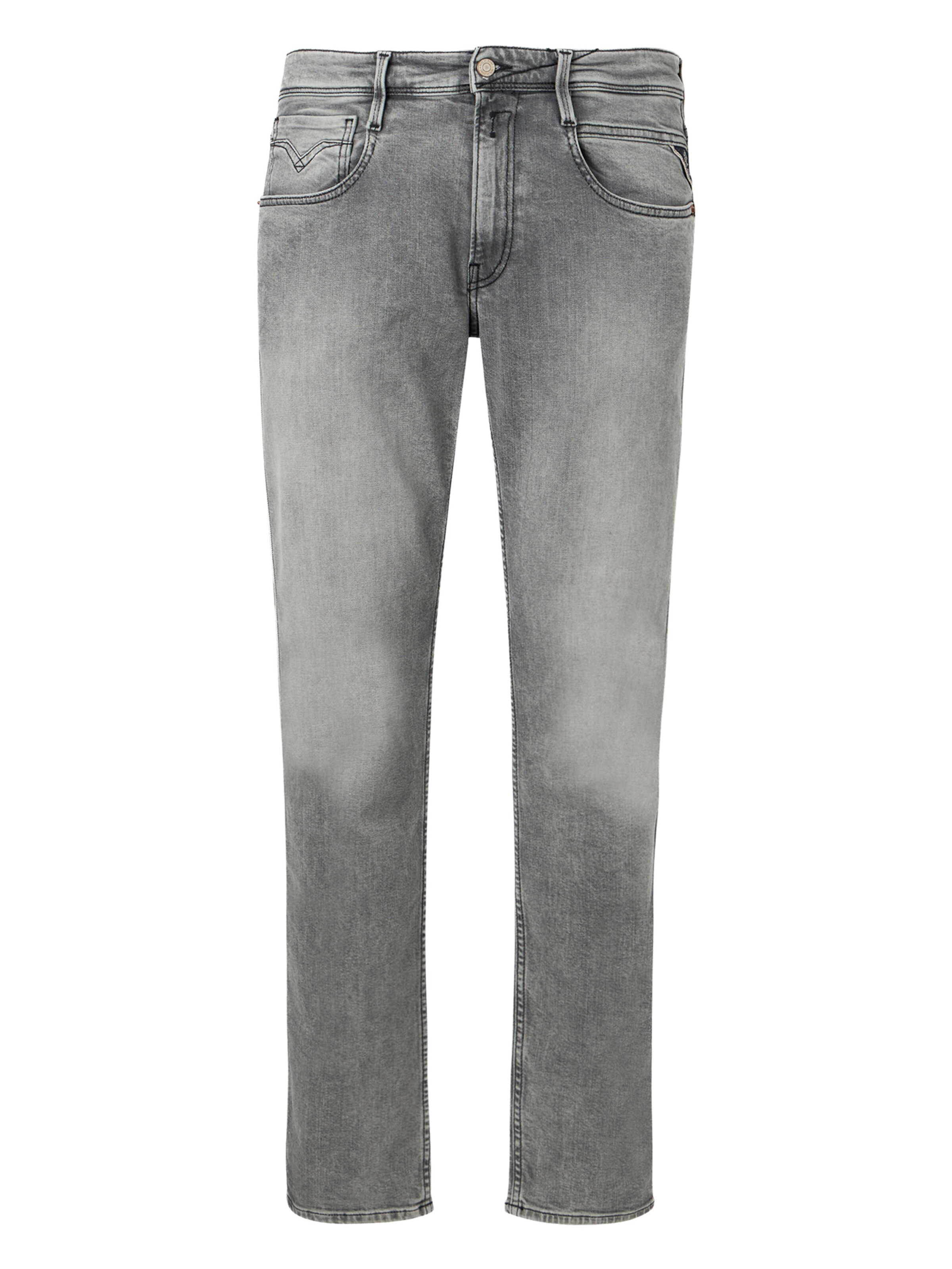REPLAY Slimfit Jeansy 'ANBASS' w kolorze szary: przód