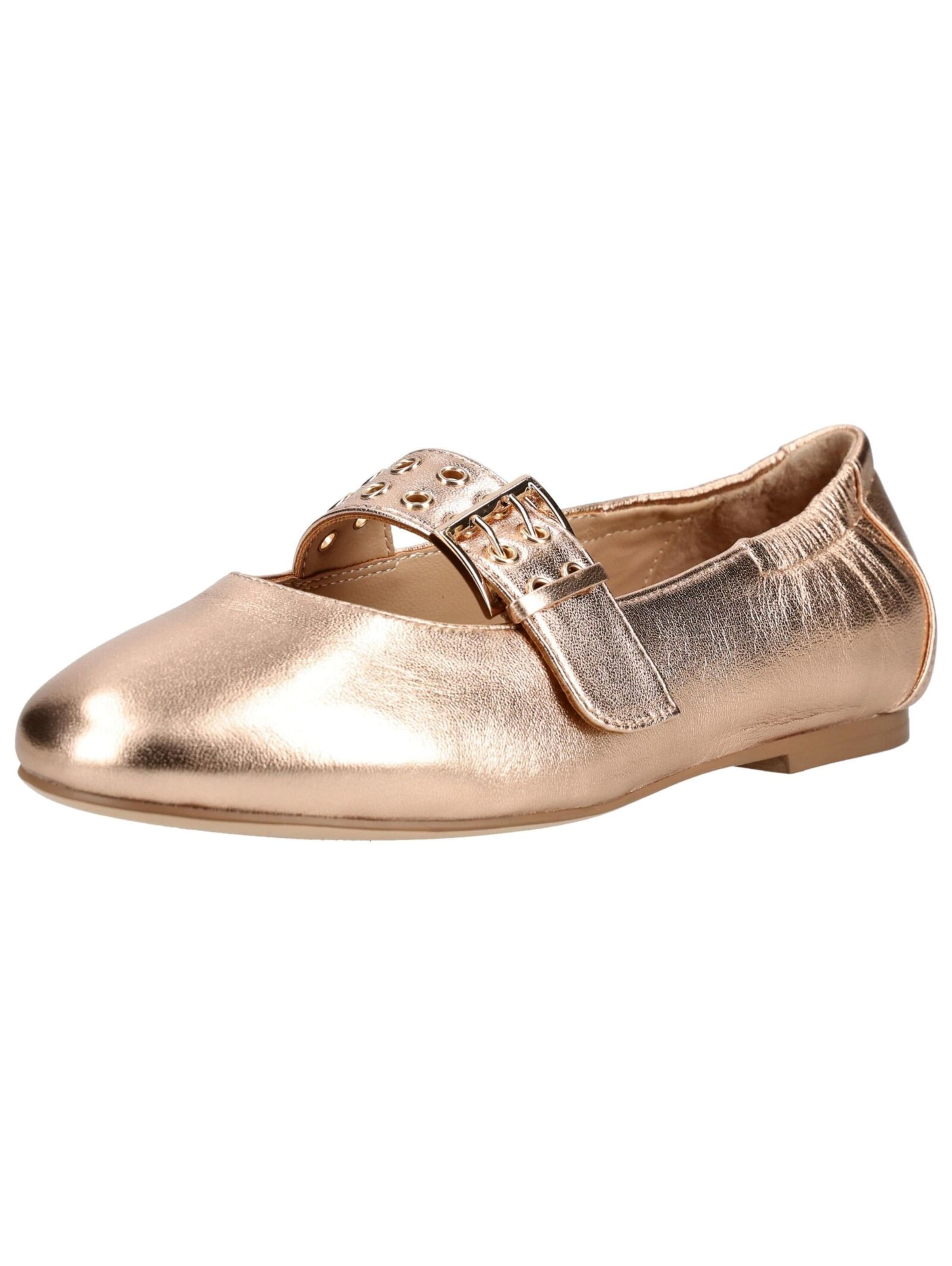 Regarde le Ciel Ballerina met riempjes in Brons: voorkant