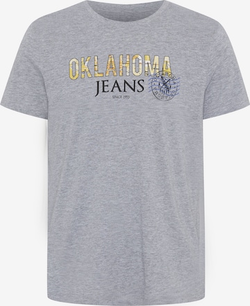 Oklahoma Jeans Shirt ' mit Label-Print im City-Map-Look ' in Grey: front