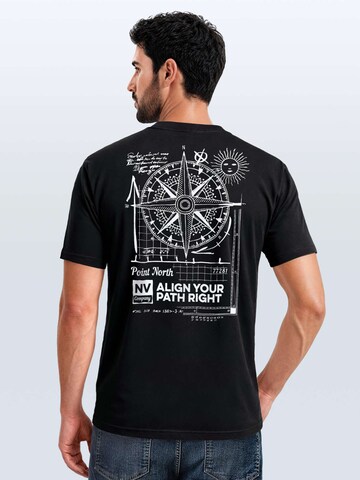 Neverless Shirt 'Compass' in Black: front