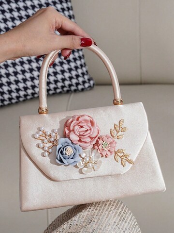 Tomshop24-7 Handbag 'Satin-Abendtasche Flora' in Beige