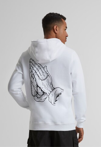 MT Men Sweatshirt 'Pray Hands' in Weiß: Vorderseite