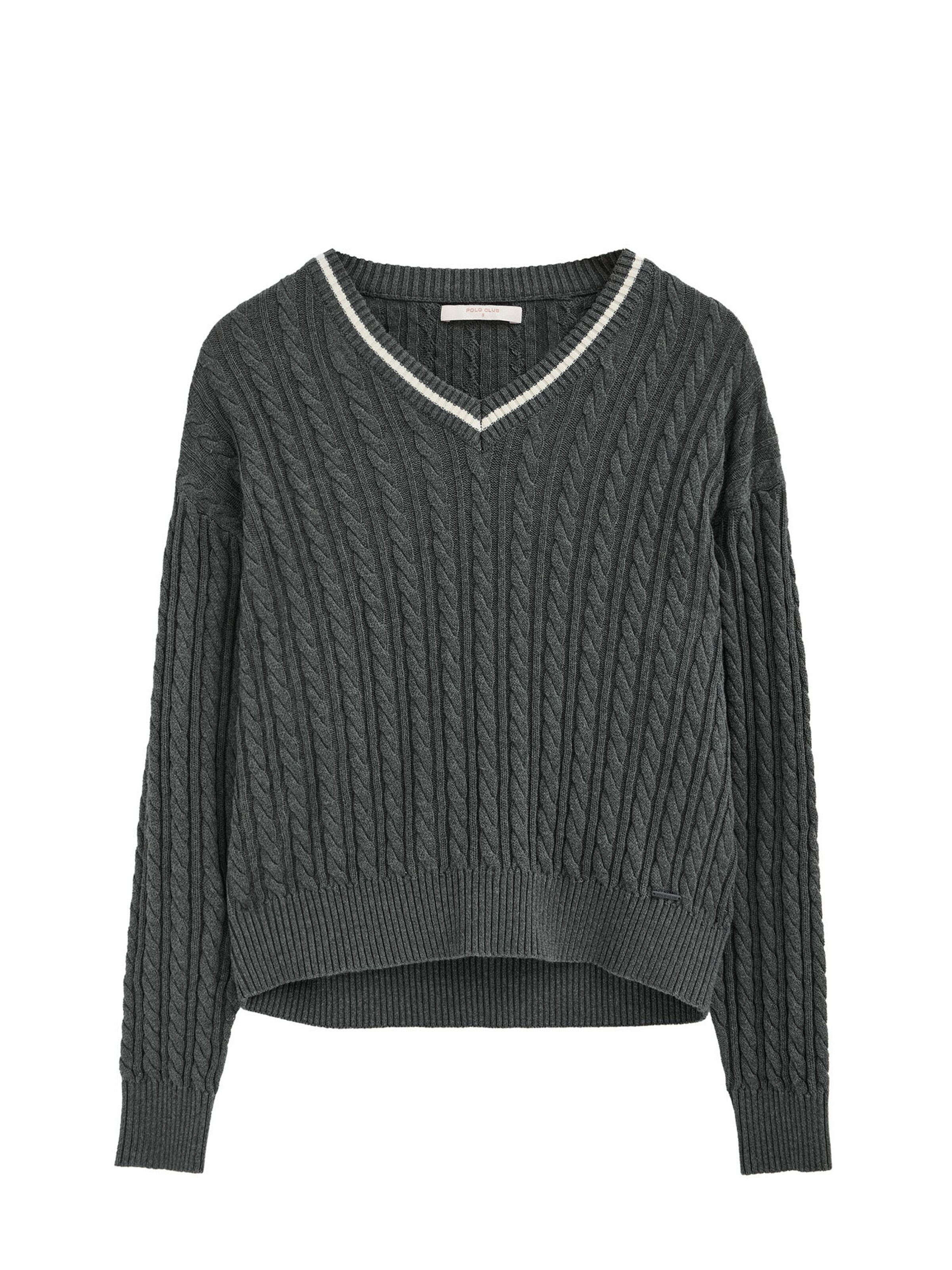 Polo Club Pullover in Grau: Vorderseite