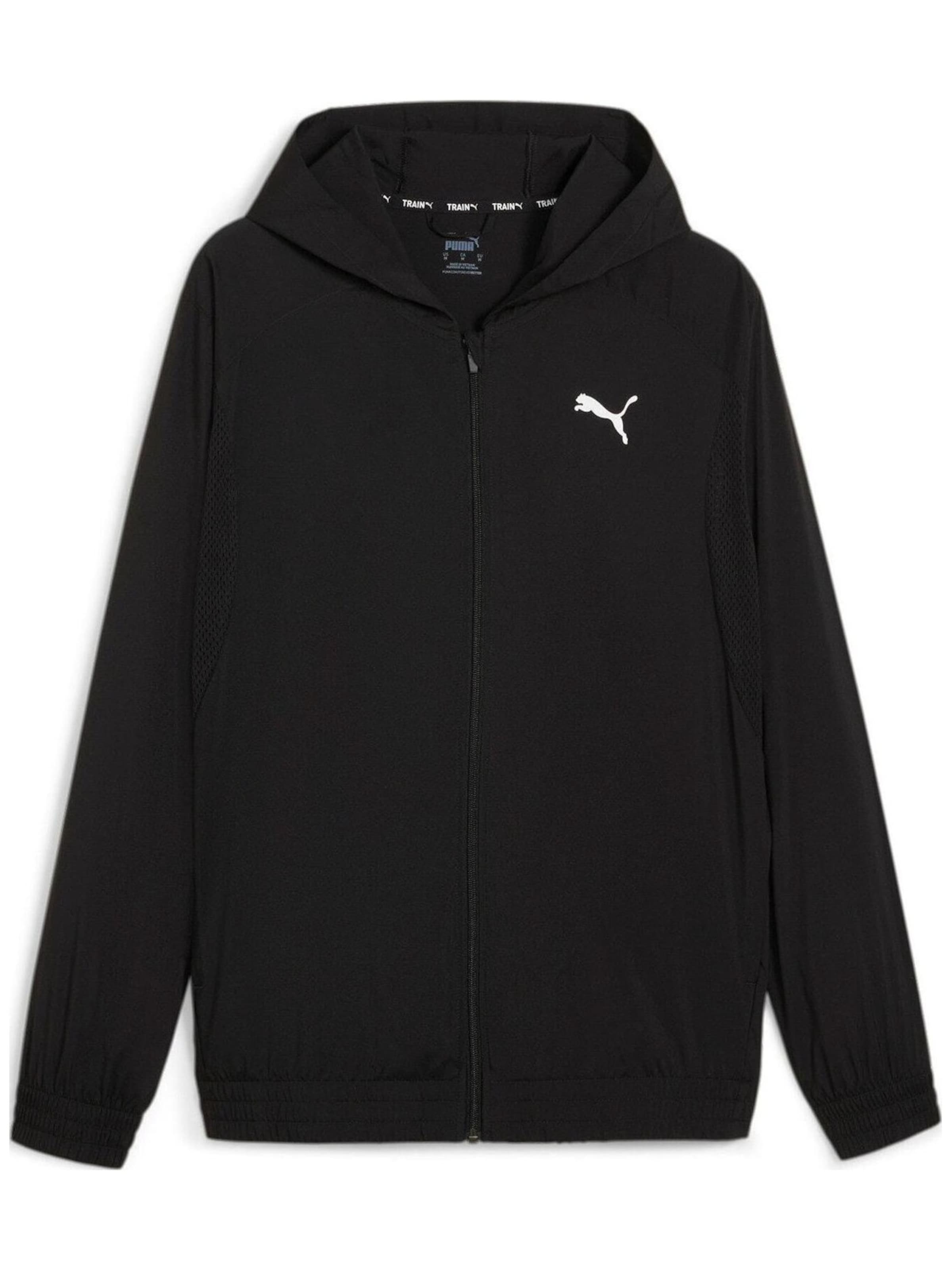 PUMA Athletic Jacket 'Puma Fit Woven Full Zip Jacket' in M in Black, Item view