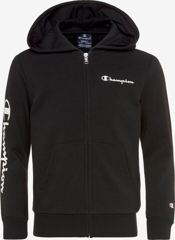 Champion Authentic Athletic Apparel Sweatjacke in Schwarz: predná strana