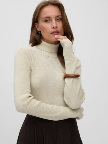 VERO MODA Trui 'VMBELLASHINE' in Beige: voorkant