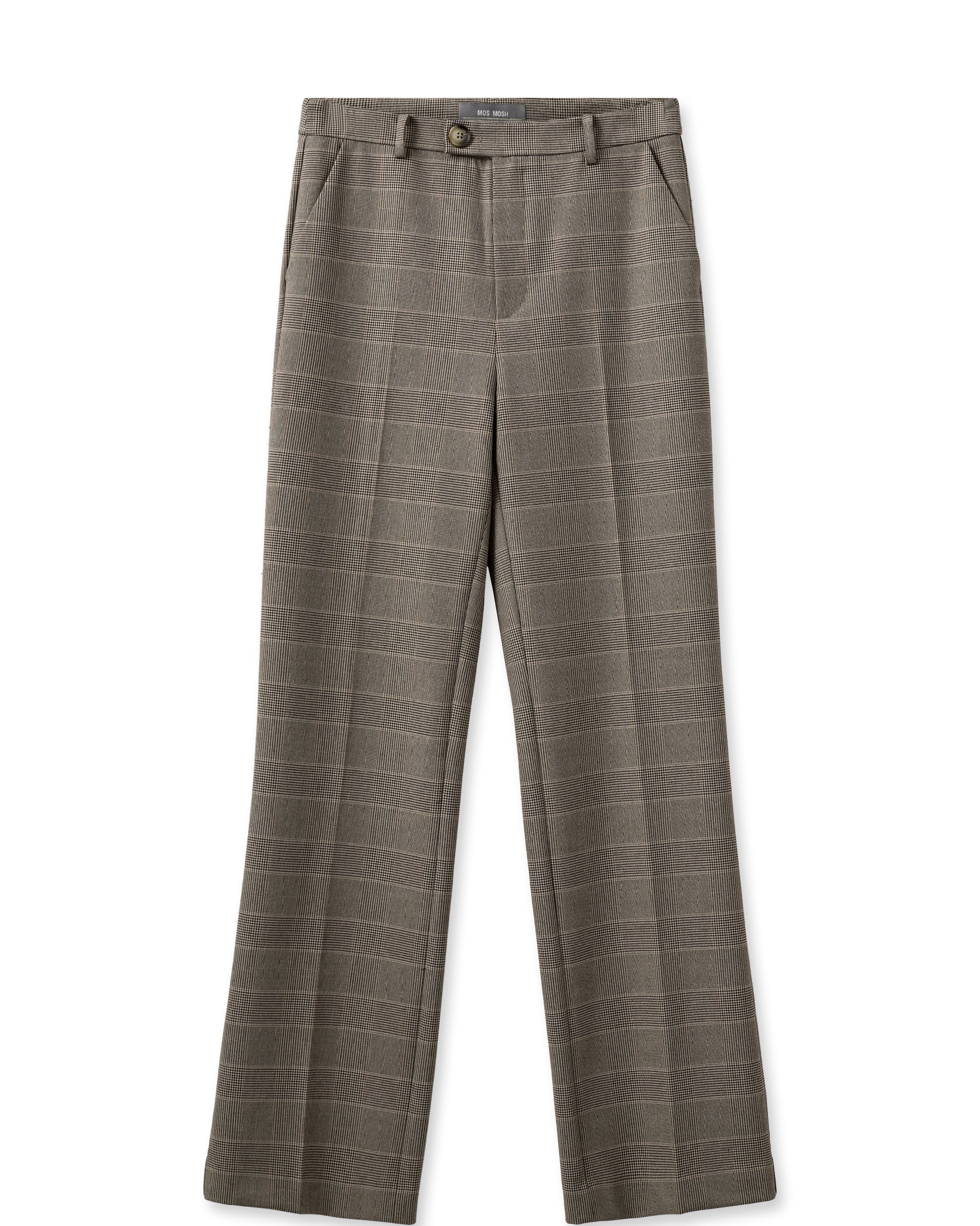 MOS MOSH Regular Pleated Pants in Brown: front
