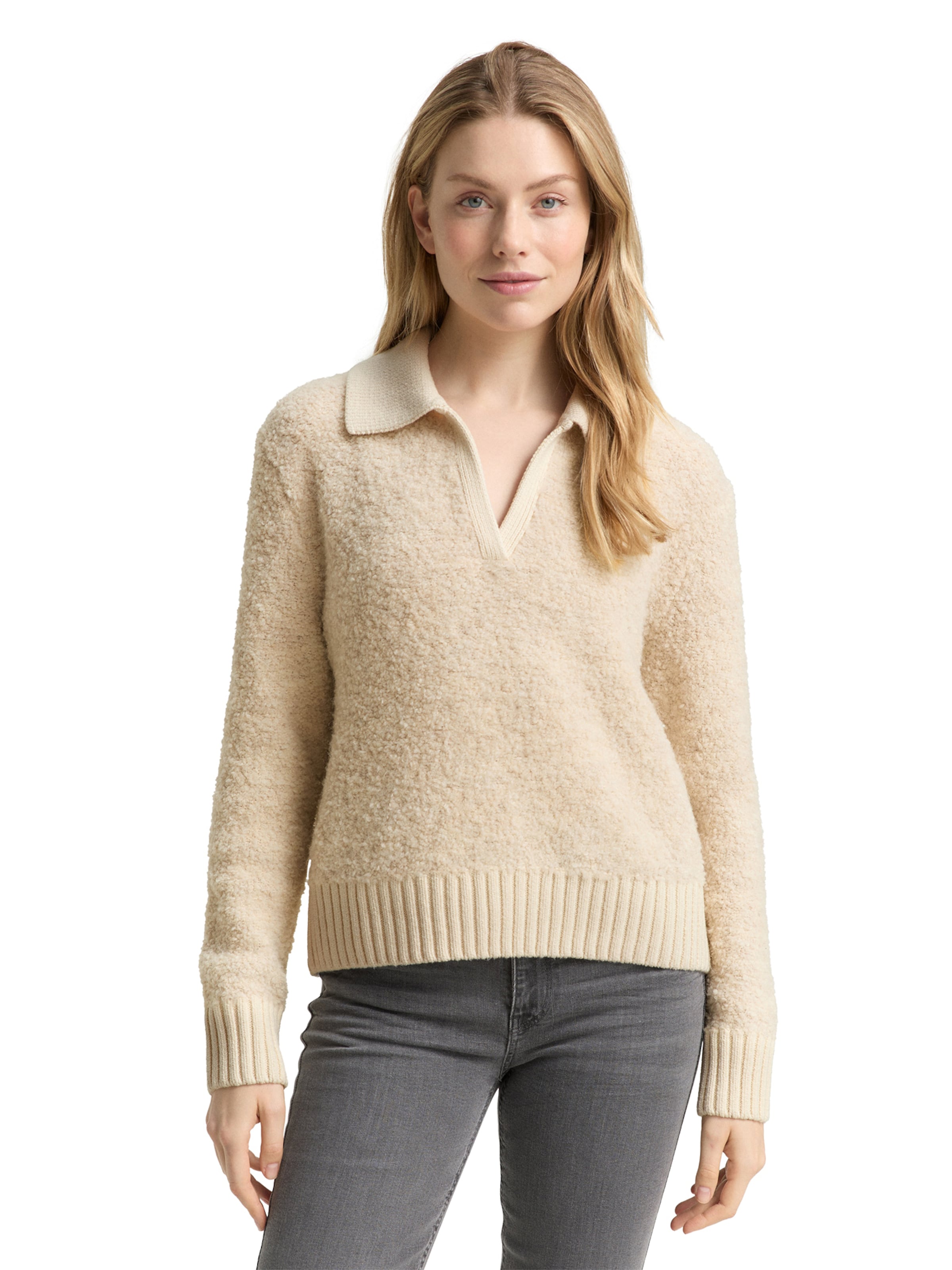 TOM TAILOR Sweater in Beige: front