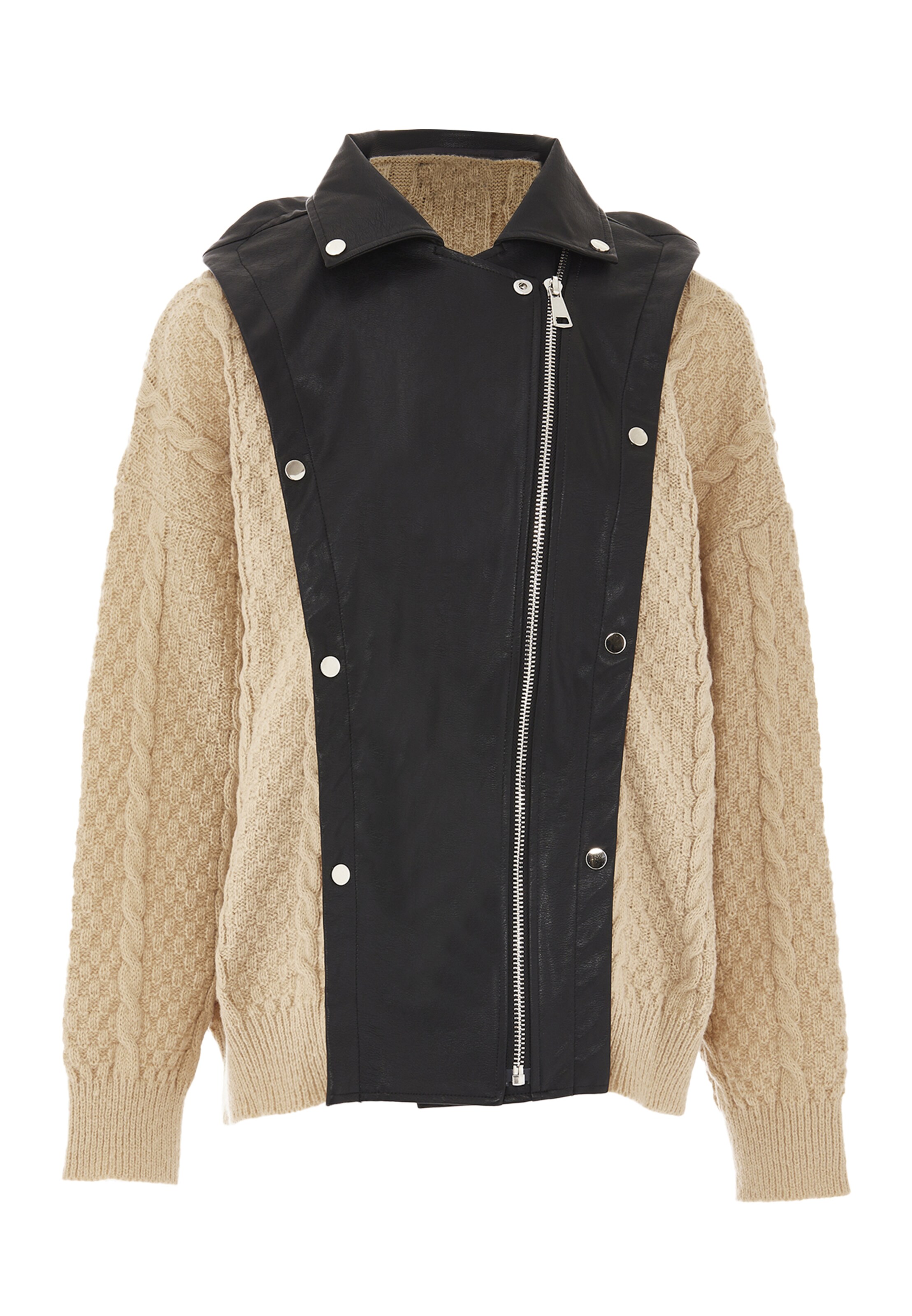 NAEMI - Casaco de malha em bege: frente