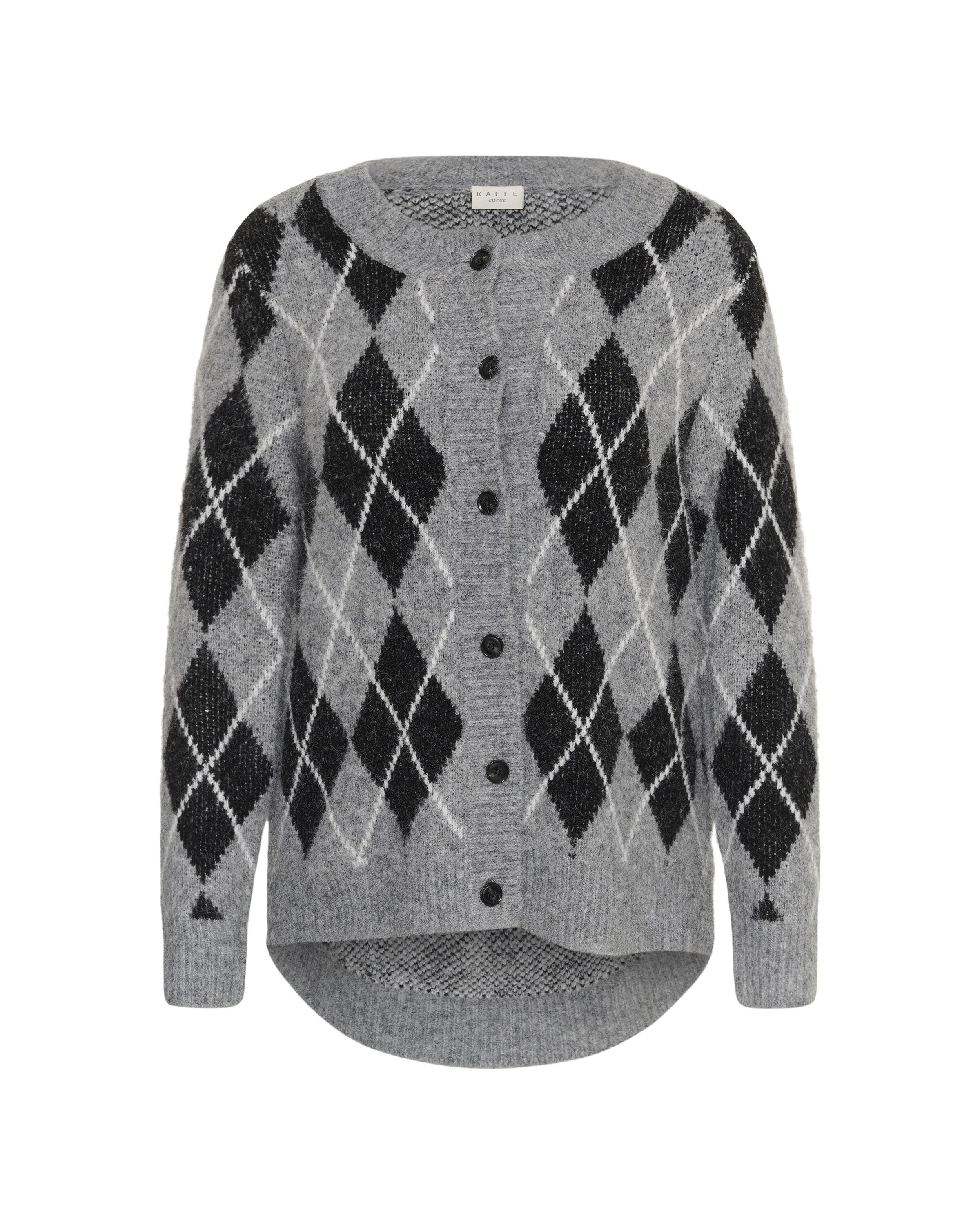 Cardigan 'Sima' KAFFE CURVE en gris : devant
