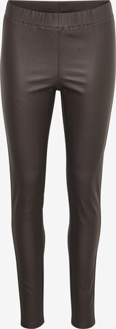 Coupe slim Leggings 'Ada' Kaffe en marron : devant