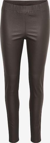 Coupe slim Leggings 'Ada' Kaffe en marron : devant