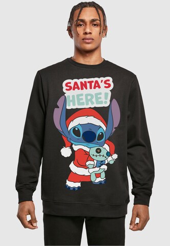 ABSOLUTE CULT Sweatshirt 'Lilo And Stitch - Santa Is Here' in Zwart: voorkant