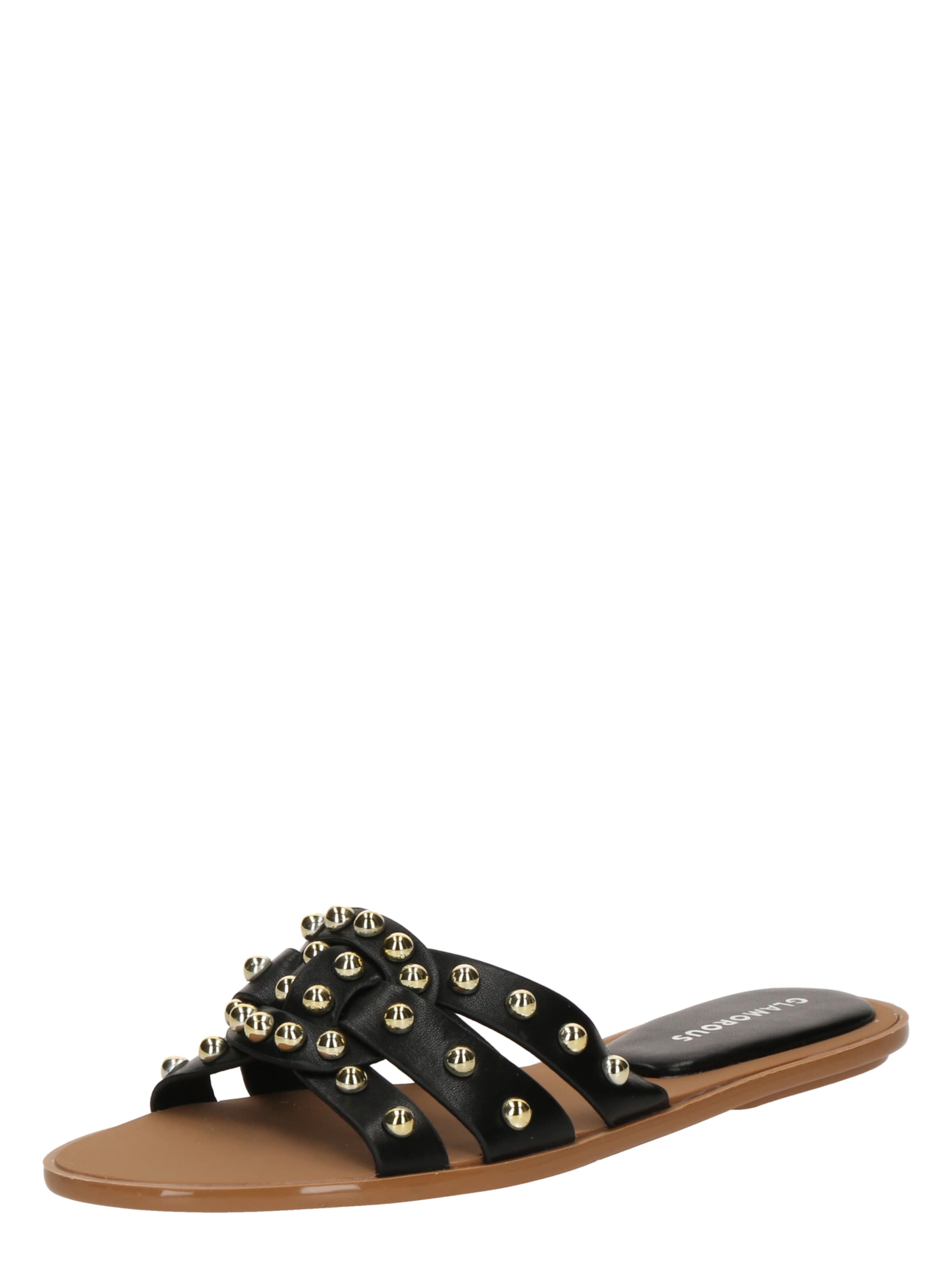 GLAMOROUS Šľapky - Čierna: predná strana